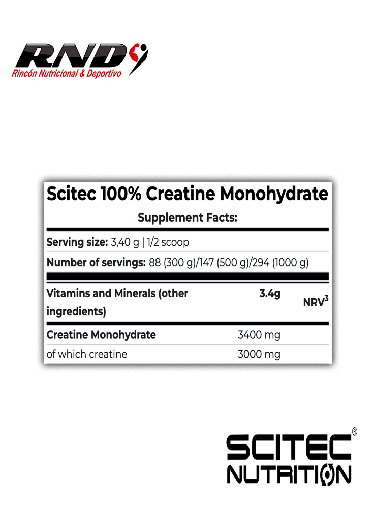 100% CREATINE MONOHYDRATE (88 SERVICIOS)