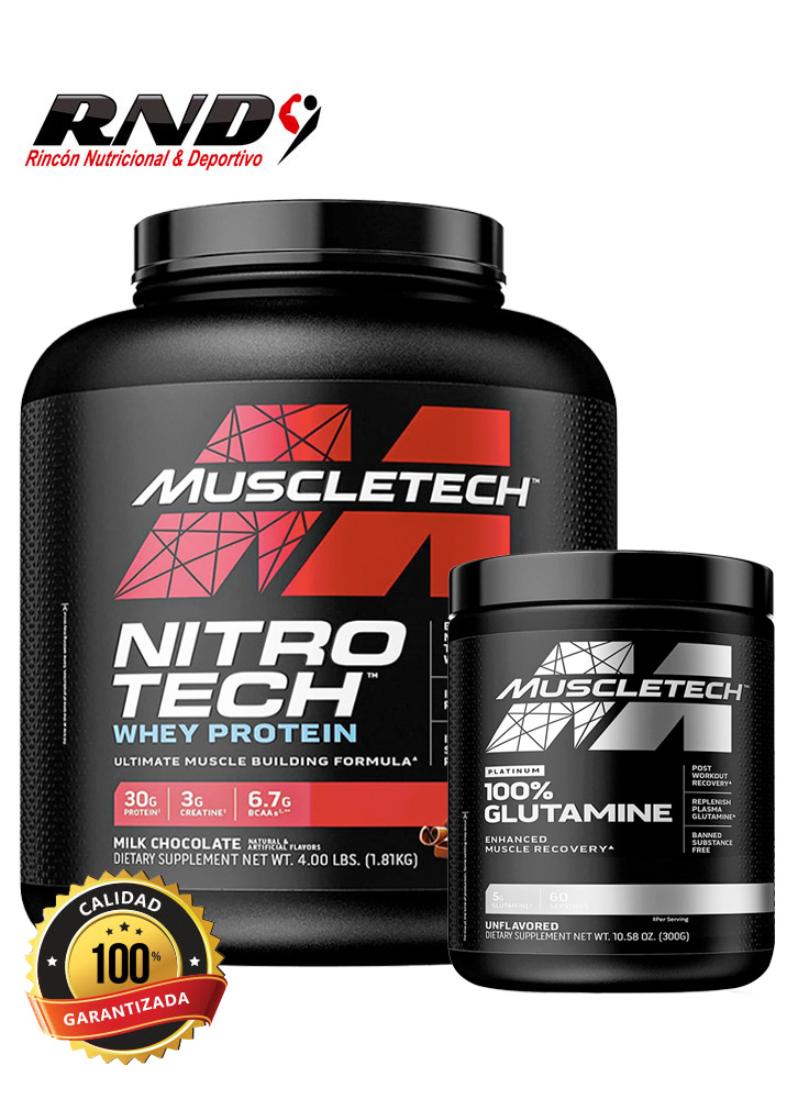 NITROTECH (4 LBS) + PLATINUM GLUTAMINE (60 SERV)